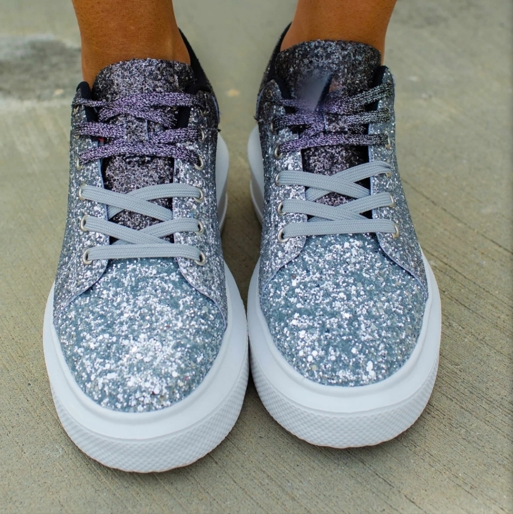 Ombre Glitter Platform Sneakers